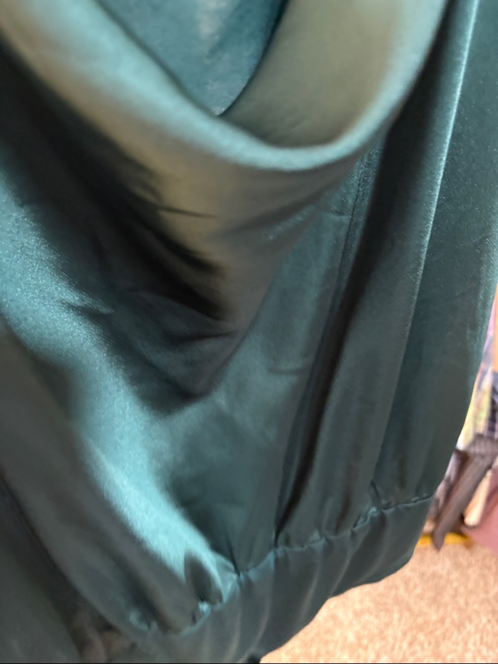 Nine West Teal Satin Cowl Neck Top large NWT - Picture 7 of 7
